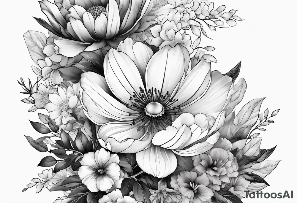 entire sleeve, Japanese flowers tattoo idea