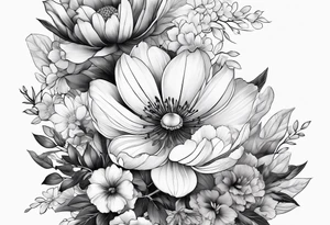 entire sleeve, Japanese flowers tattoo idea