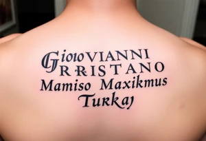 Giovanni Cristiano Maximus Turkaly tattoo idea