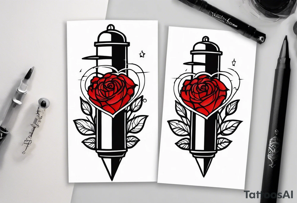 Leuchtturm Stacheldraht Rosen Herz tattoo idea