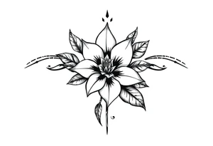 State or louisiana with magnolia flower in tooled leather tattoo idea