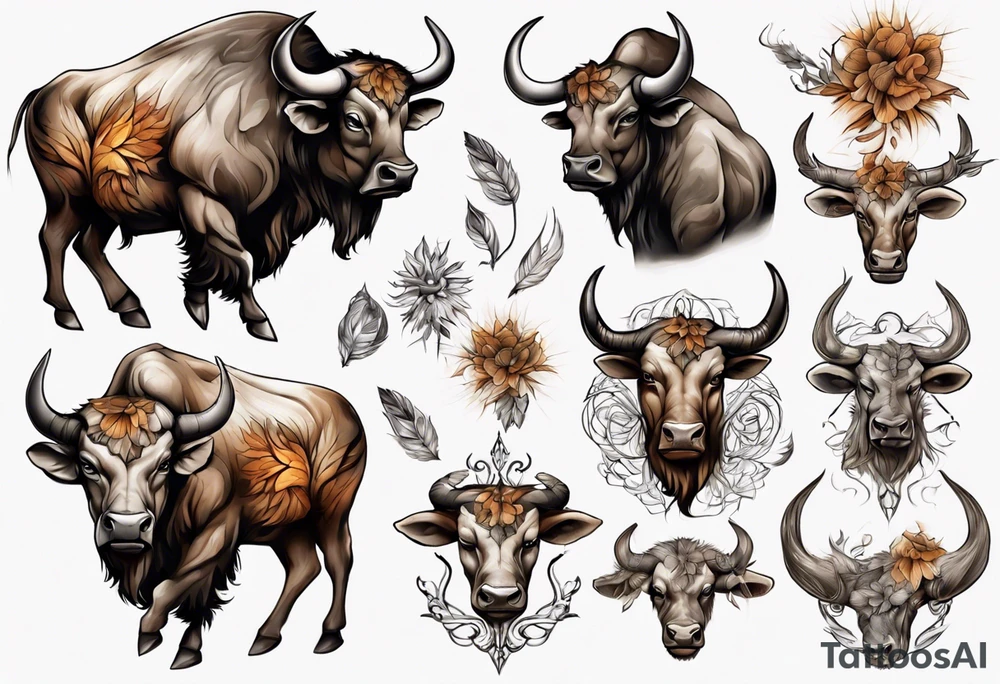 Taureau qui fume et qui bois tattoo idea