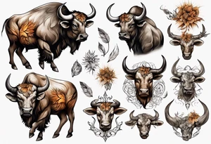 Taureau qui fume et qui bois tattoo idea