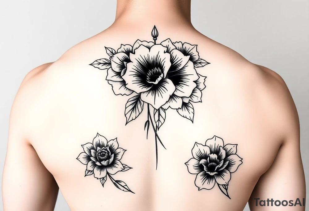 1, 2, and 4 
with flowers
for thigh for women tattoo idea