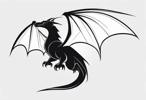 Silhouette minimal wyvern tattoo idea