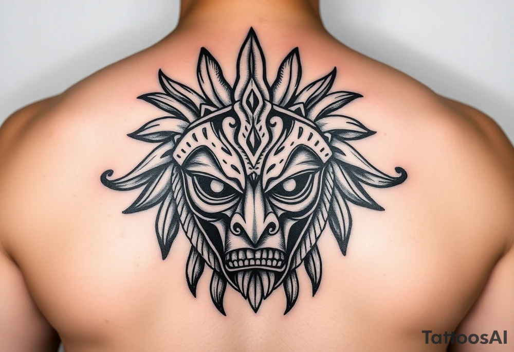 african mask tattoo idea