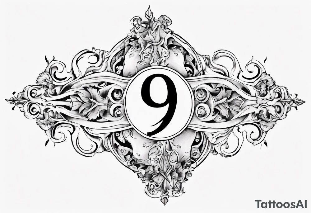 number 9 upside down and right side up connected. 9:16 aspect ratio. tattoo idea number 9 upside down and right side up connected. 9:16 aspect ratio. tattoo idea