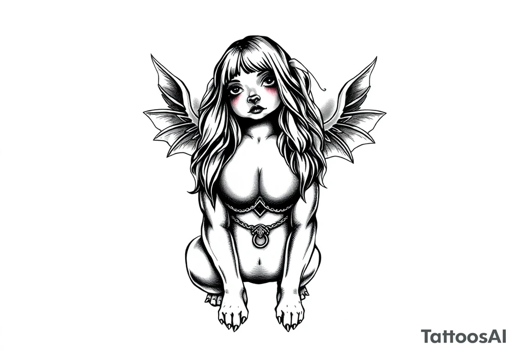 hot puppy goth girl w big boobs tattoo idea
