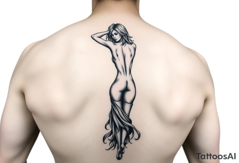 Naked lady for leg tattoo idea