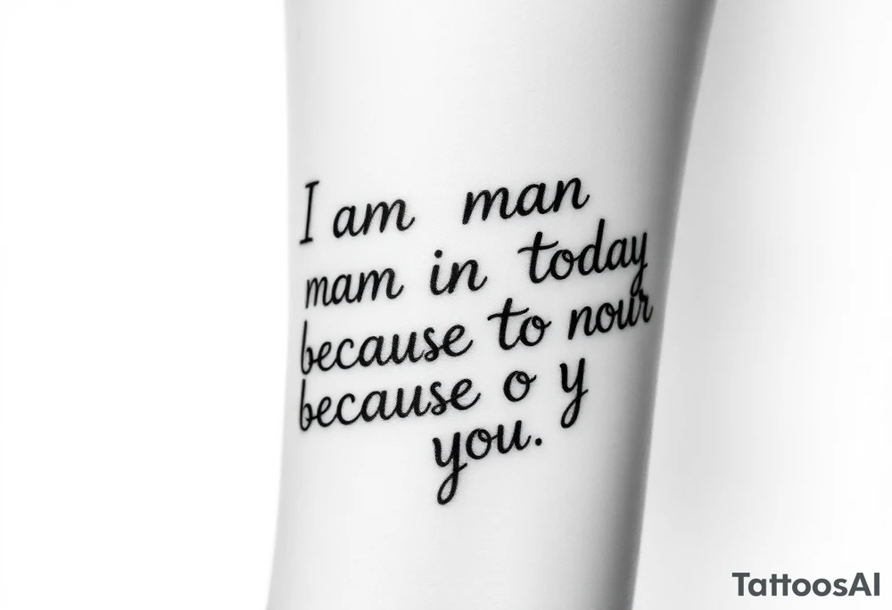 i am the man i am today because of you tattoo idea