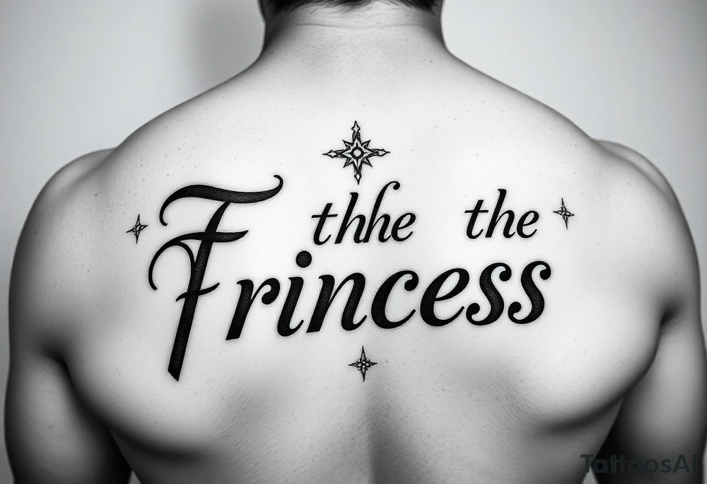 Father of the princess text tattoo idea