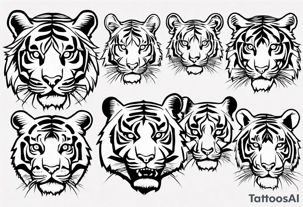 tiger but his skin made of eyes tattoo idea