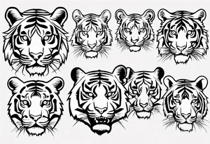 tiger but his skin made of eyes tattoo idea
