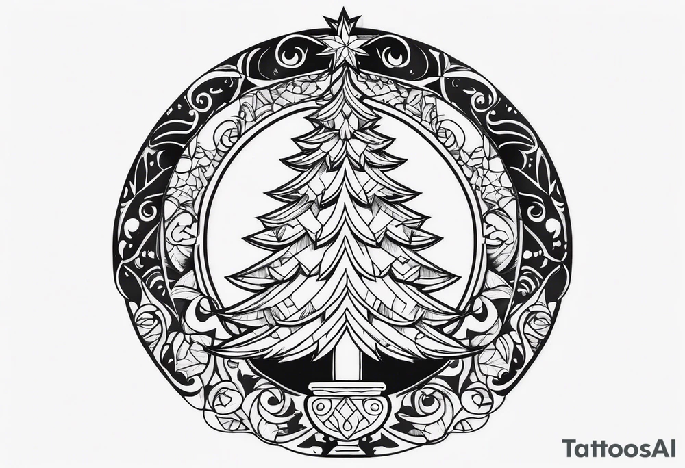 Christmas tree ornament tattoo idea