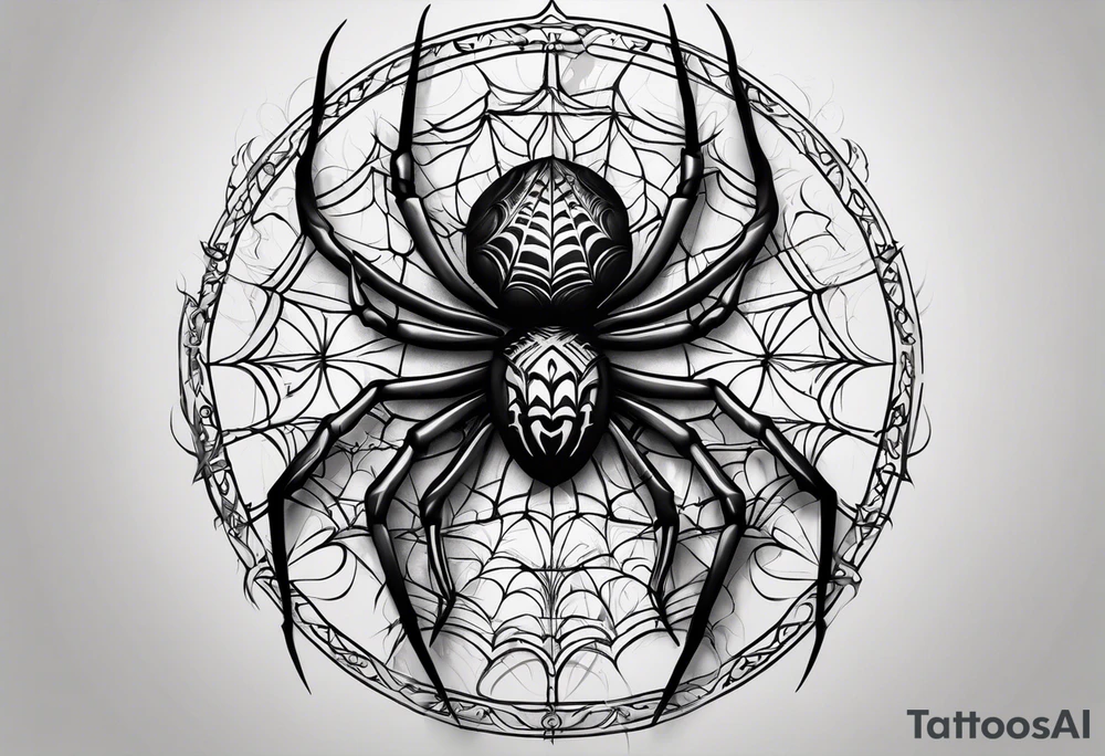 Gothic spider tattoo idea