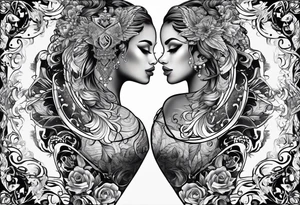 full body tattoo on the back from top to bottom tattoo idea