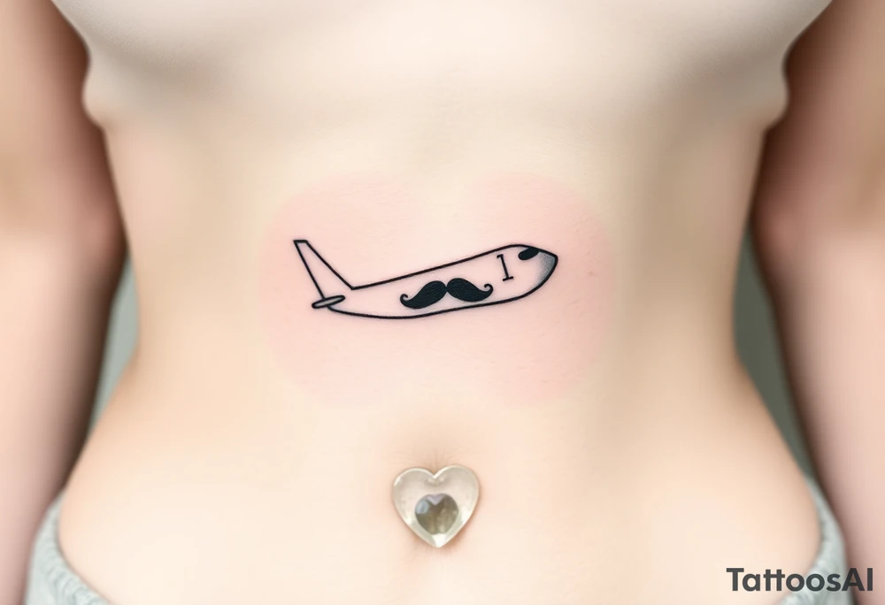 Small airplane who has moustache tattoo idea