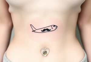 Small airplane who has moustache tattoo idea