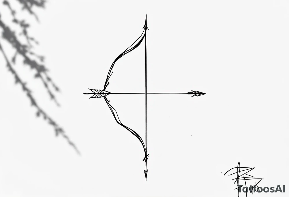 Small bow and arrow tattoo idea
