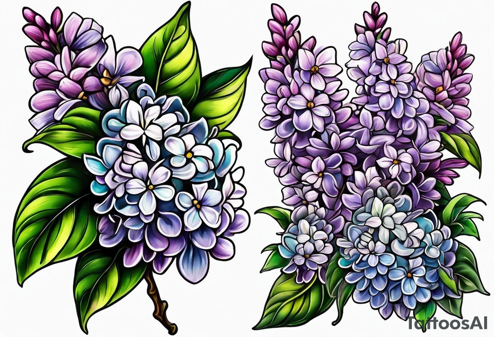 Lilac flowers tattoo idea