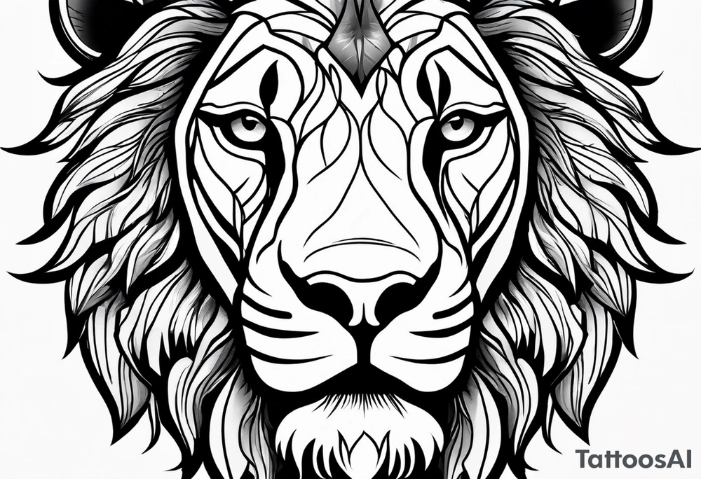 lion face tattoo idea