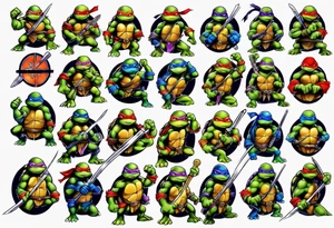 teenage mutant ninja turtles arm sleeve tattoo idea