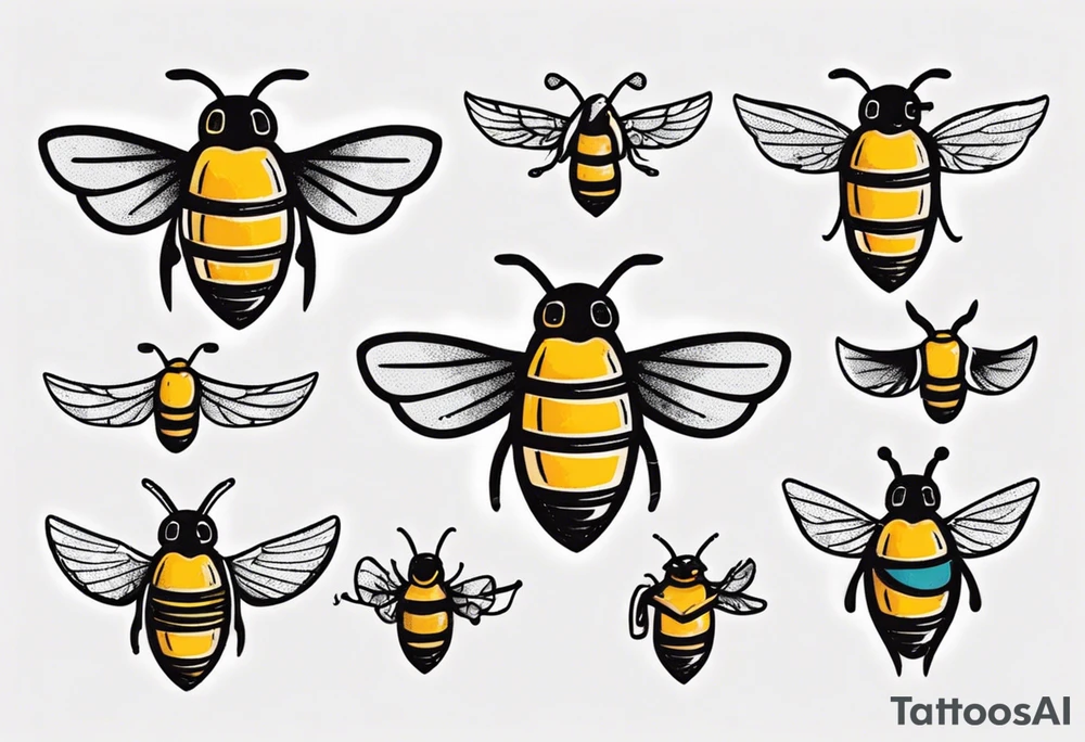 biene im flug tattoo idea