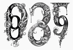 number 9 upside down and right side up connected. 9:16 aspect ratio. tattoo idea