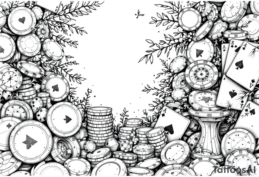 About casino with cards and games in casino tattoo idea