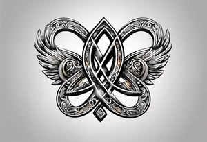 Infinity symbol with Roman number tattoo idea