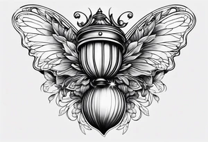 acorn with fairy wings tattoo idea