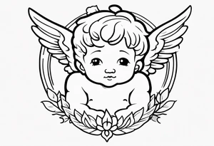 putto, no background tattoo idea