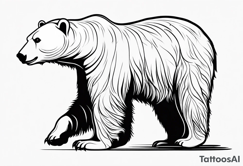 Polar bear in a minimalist but masculine 
 way tattoo idea