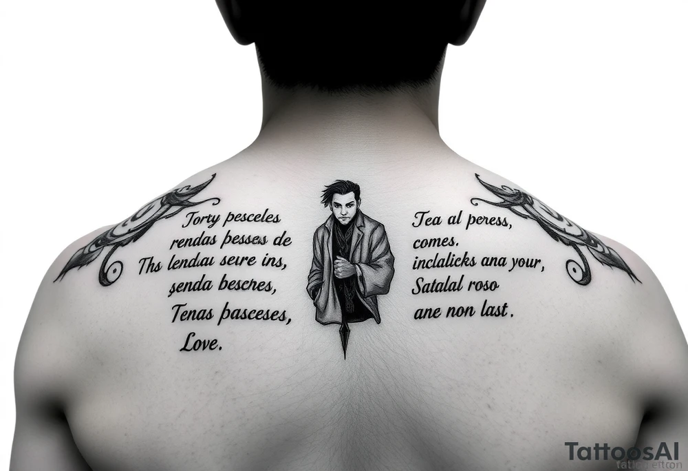 brazo entero con letras de canciones de robe iniesta con imagen de robe iñaki aton y manolo chinato tattoo idea