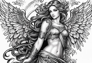 Angel of protection tattoo idea