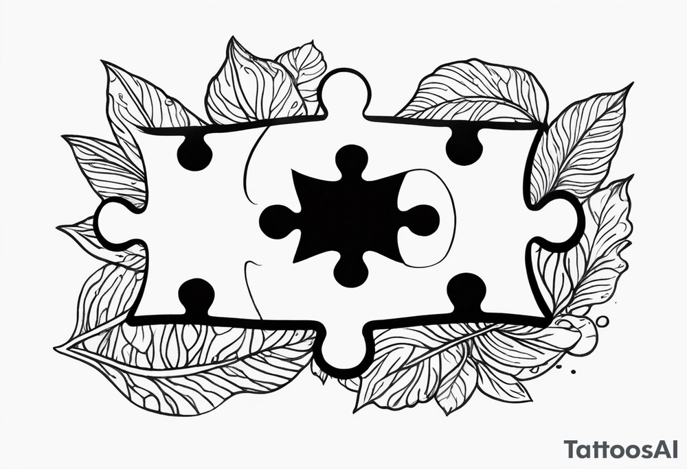 single puzzle piece with no shading, incorporating the handwritten words "to my favorite sister". The tattoo should be simple, small and will be on my ankle tattoo idea