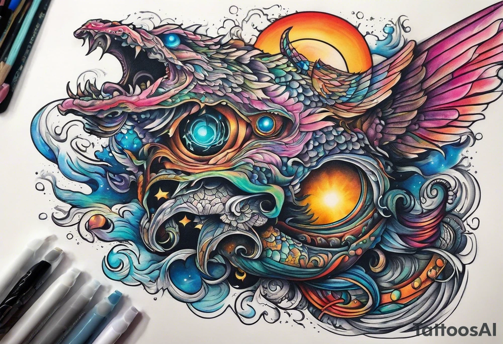 Space monster tattoo idea