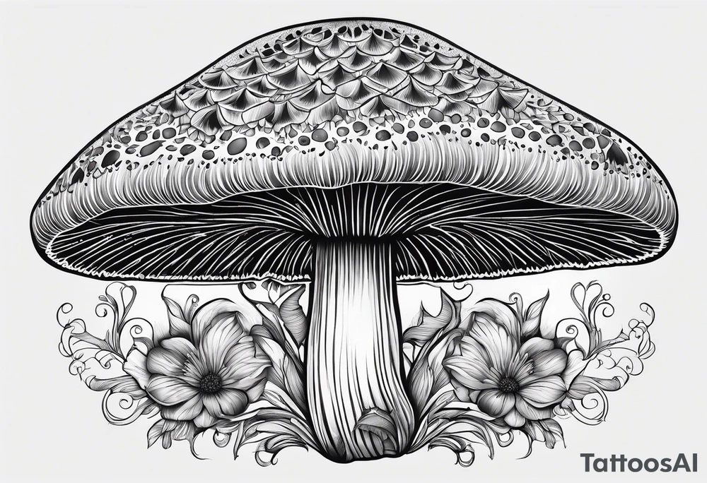 Shaggy mane mushroom mandala tattoo design tattoo idea Shaggy mane mushroom mandala tattoo design tattoo idea