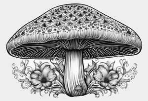 Shaggy mane mushroom mandala tattoo design tattoo idea