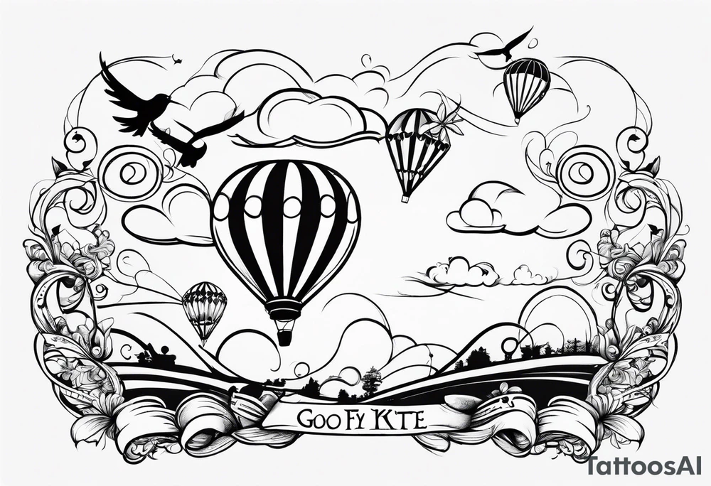 the words "Go Fly A Kite" in a whimsical font tattoo idea