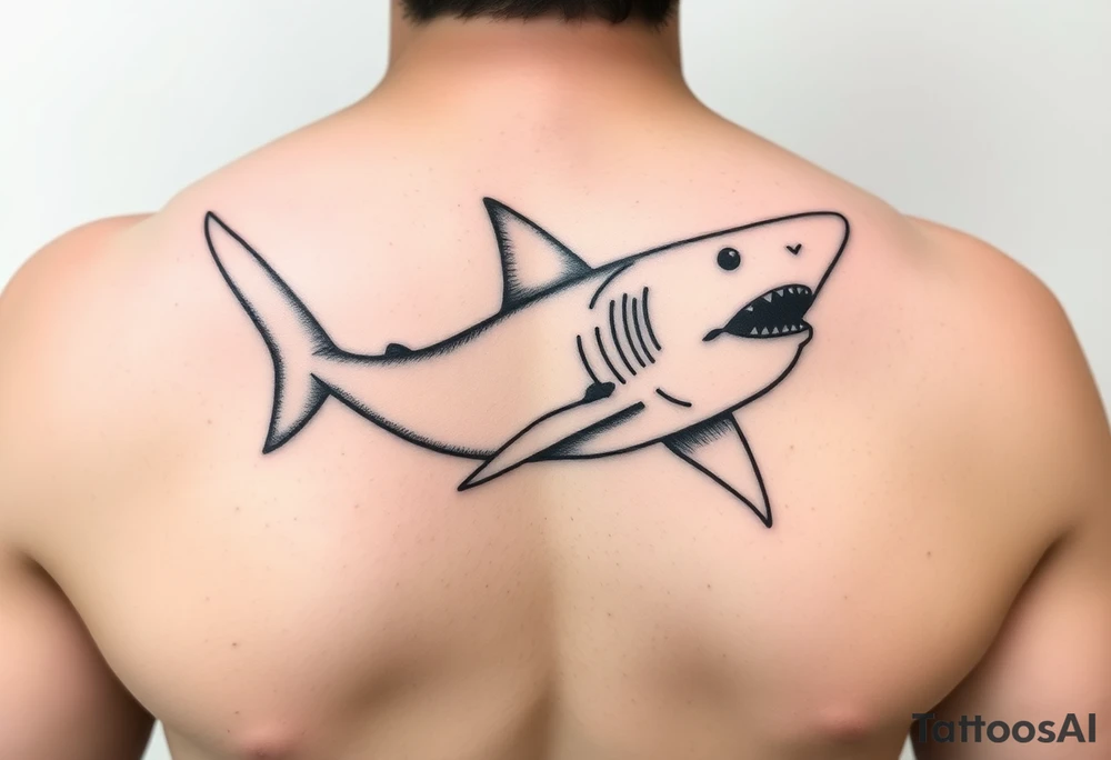 I have a shark silhouette on my tricep I want a feminine fine line half sleeve in black and white tattoo idea