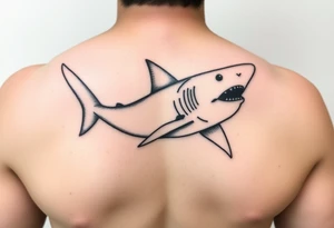 I have a shark silhouette on my tricep I want a feminine fine line half sleeve in black and white tattoo idea