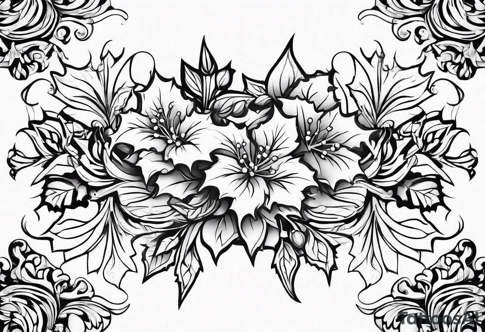 Holly flower tattoo idea