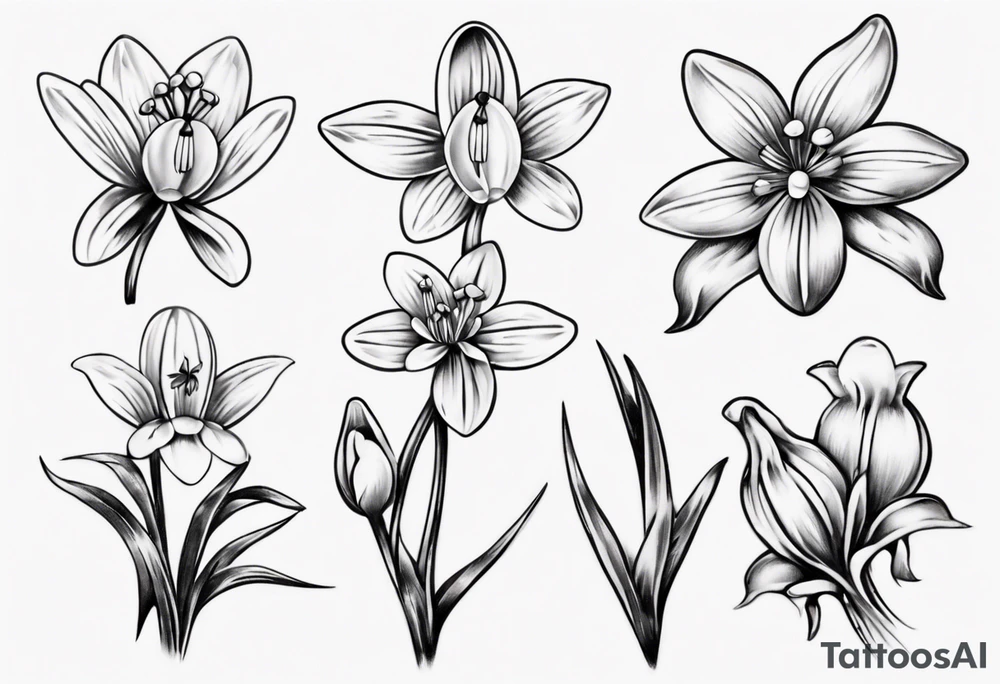 Snowdrop and bow tattoo idea