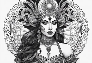 kali ma, alien goddess, valkrye, aries, pirate, divine feminine, zenza resonance, pachamama, lotus azul, blank panther, eagle, skull, 5D, nueva gaya, dna 12 tattoo idea