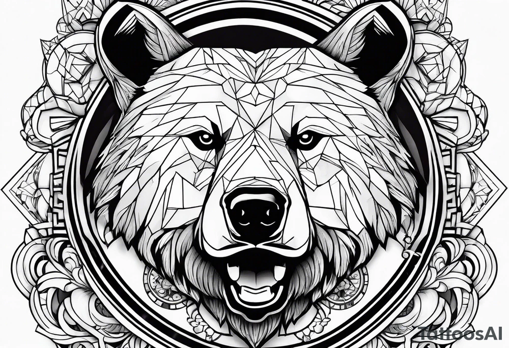 Bear face tattoo idea