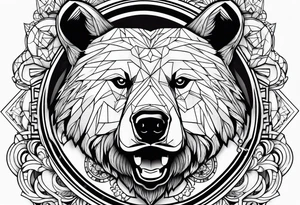 Bear face tattoo idea