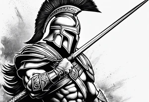 Spartan warrior point spear up tattoo idea
