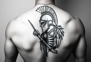 Spartan warrior protecting, guiding, leading, and defining the path for the ones he loves tattoo idea