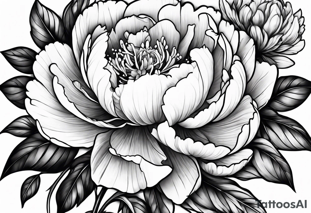 Celestial peonies tattoo idea